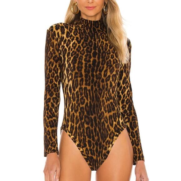 Norma Kamali Turtle Bodysuit in Pantera Leopard Size XS - Picture 1 of 8